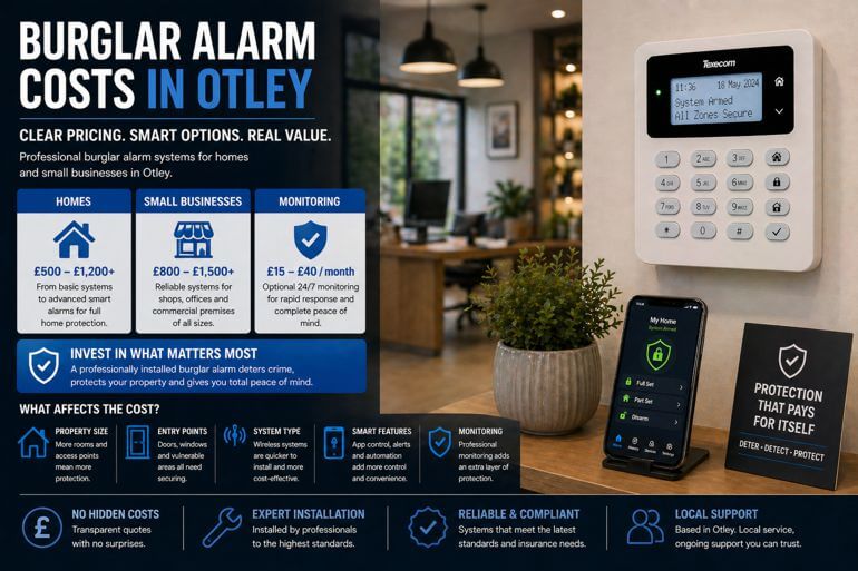 Burglar Alarm Costs in Otley: How Much Does a Burglar Alarm Cost for Homes and Small Businesses?