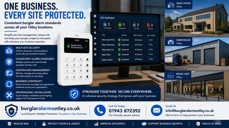 Otley Multi-Site Businesses: Why Consistent Burglar Alarm Standards Matter Across Every Location